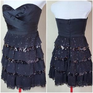 Great for the holidays - Beautiful black BCBG strapless dress w/ sequins
